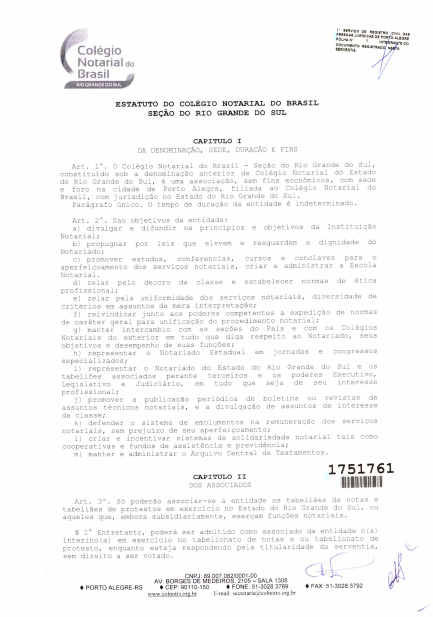 Estatuto Colégio Notarial do Brasil